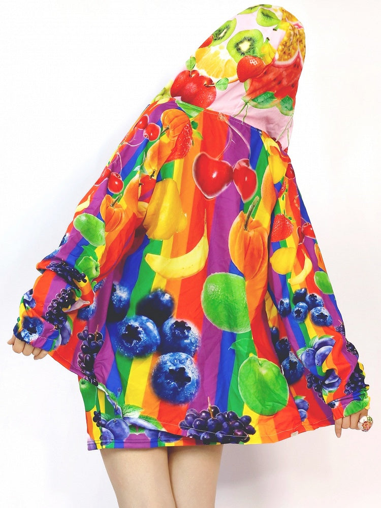 Fruit Jacket Gyaru Protection Hoodie Colorful Sun Fashion Print