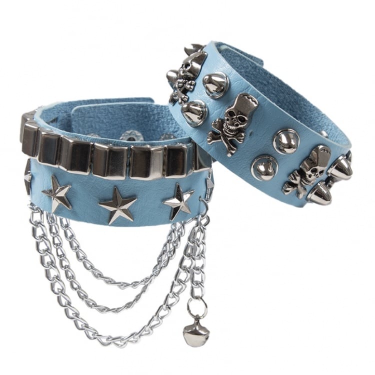 Punk-Armband mit Skelett- und Sterndetail
