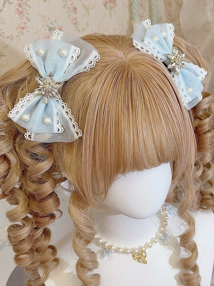 Color Decorated Options Hairclip Beaded And Rhinestone Bowknot 5