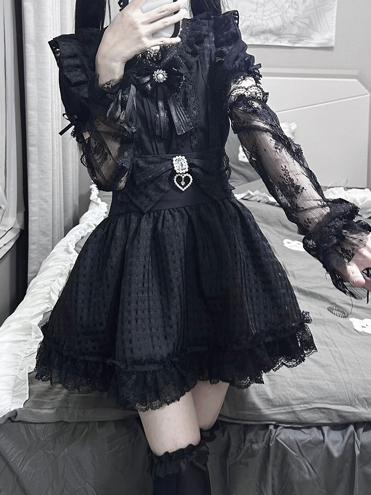 Jirai Kei Short Sleeves Blouse with Free Choker