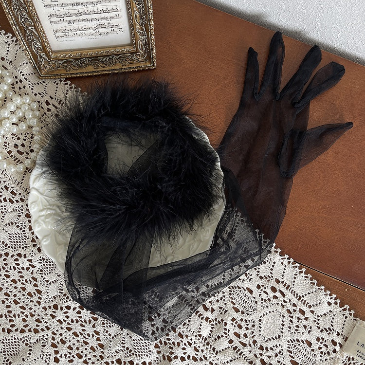 Gloves Options Shaggy 9 Tulle Cuffs Color