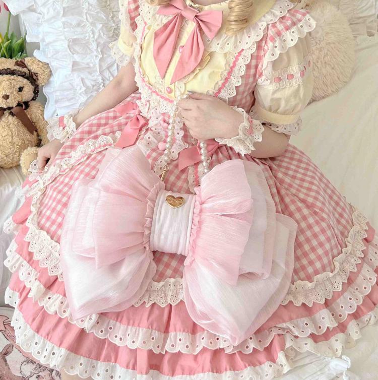 ベストセラー ライトピンクのキュートなビッグリボンバックパック