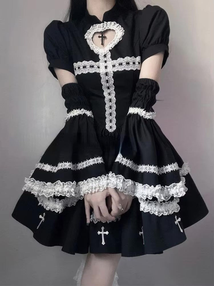 Schwarzes „The Sinning Maid“-Kleid