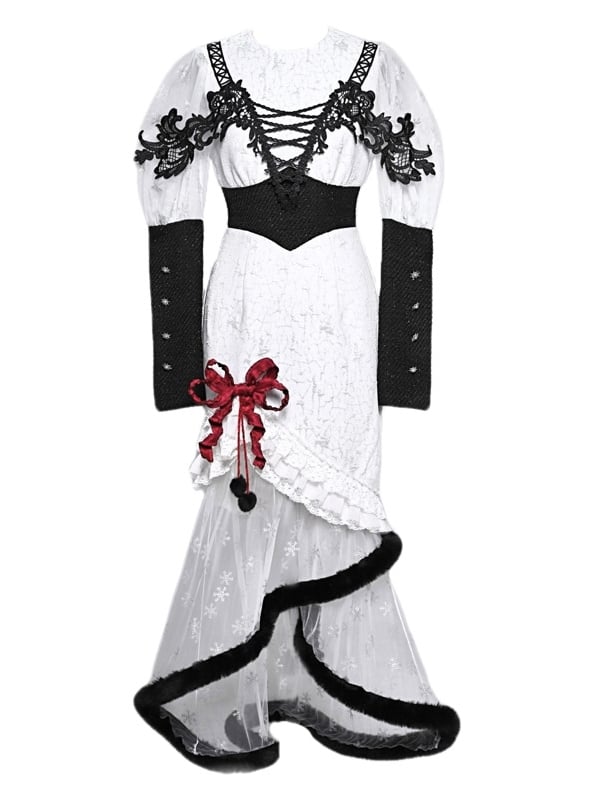 Gothic Christmas Schneeflocke Meerjungfrau Plüschrock
