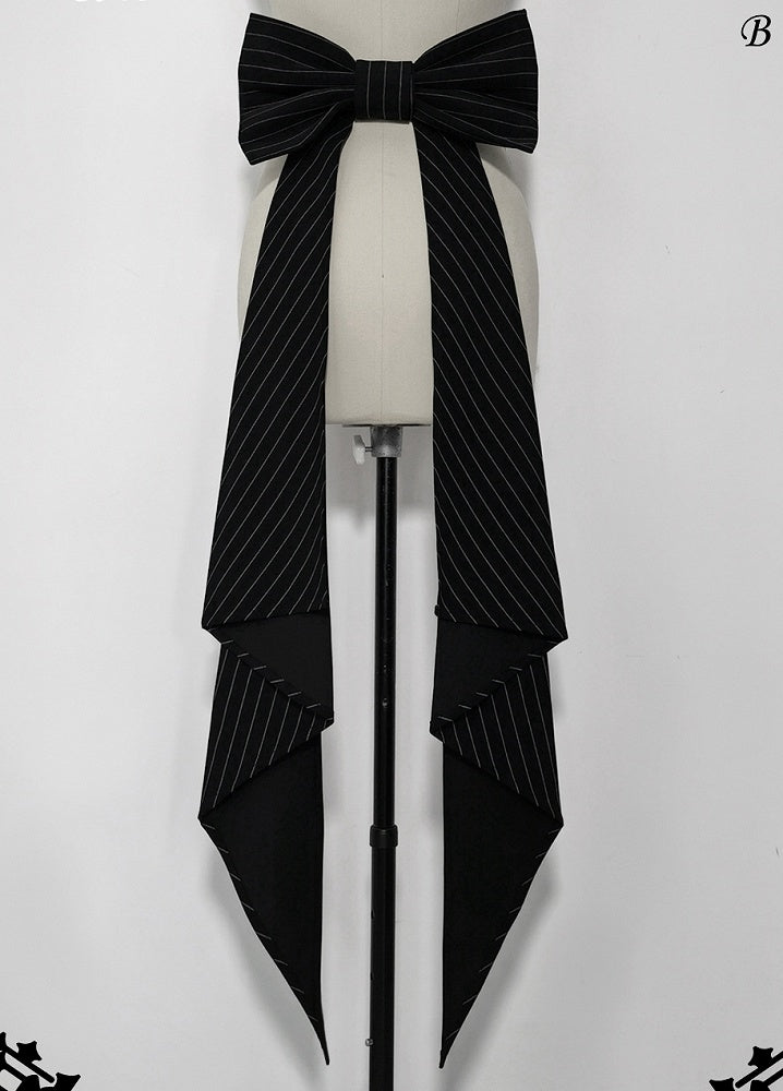 Train Bunny Striped Theater Bowknot Black