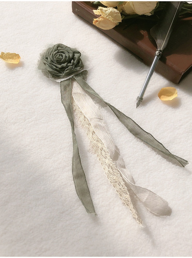 Rose Brooch Green