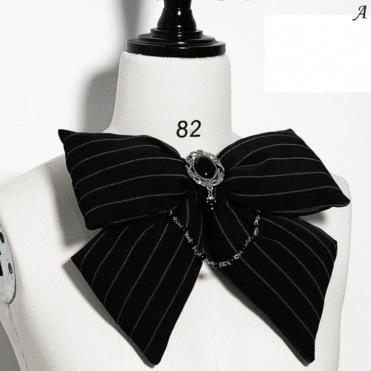 Striped Theater Bowknot Brooch Bunny