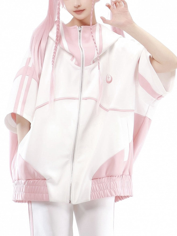 Hoodie Jacke Kei Ärmel Ellenbogenlang Jirai Landmine Reißverschluss Sweatshirt Stil ohne