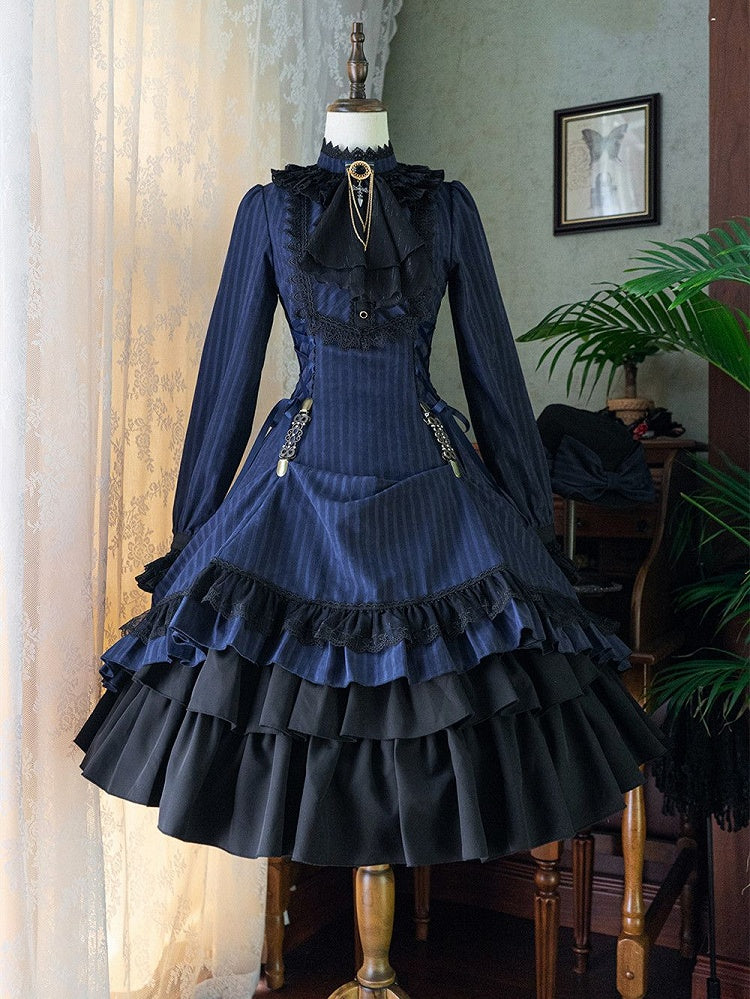 Lolita Collar Gothic with Petite Dress Ruffle
