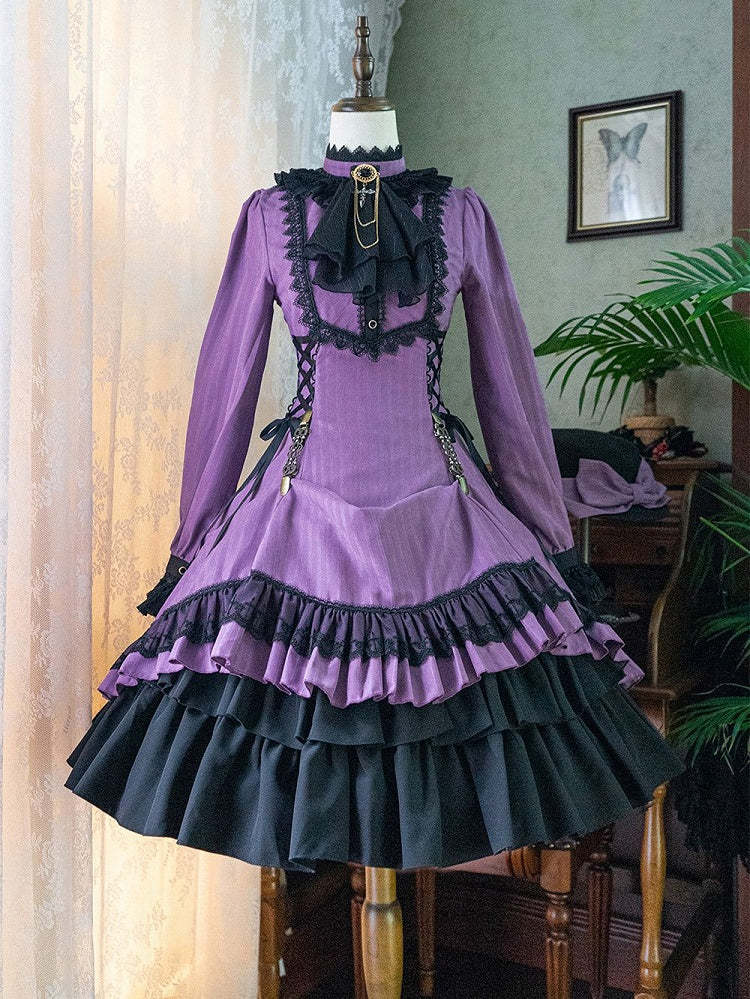 Lolita Collar Gothic with Petite Dress Ruffle