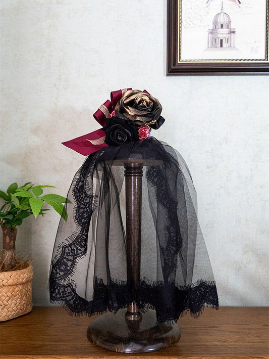 ヘアクリップ フローラル マナー ポイント ベール付き