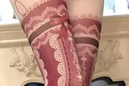 Süße Lolita-Strumpfhose mit Herz- und Schleifenmuster