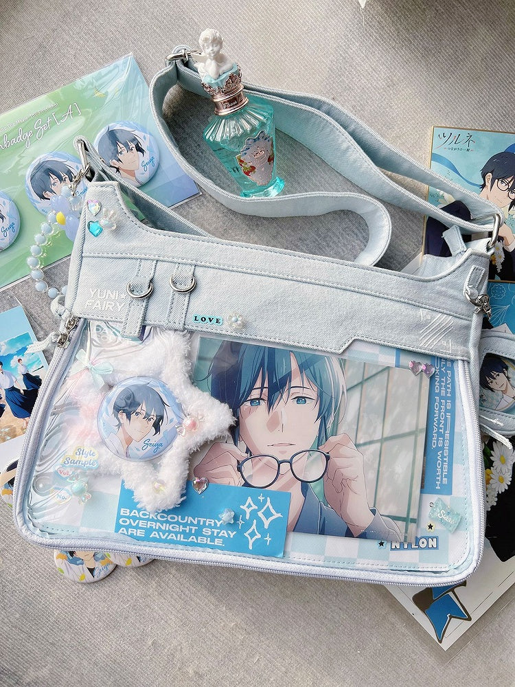 Crossbody Denim Bag Light Ita Blue