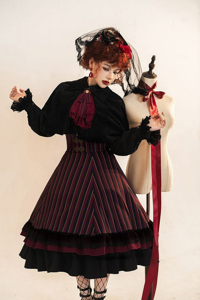 Elegant Cape Autumn Collar Turn-Down Lolita Short Velvet with