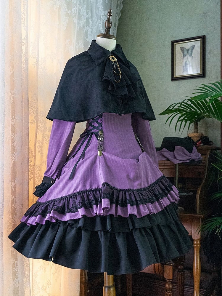 Elegant Cape Autumn Collar Turn-Down Lolita Short Velvet with