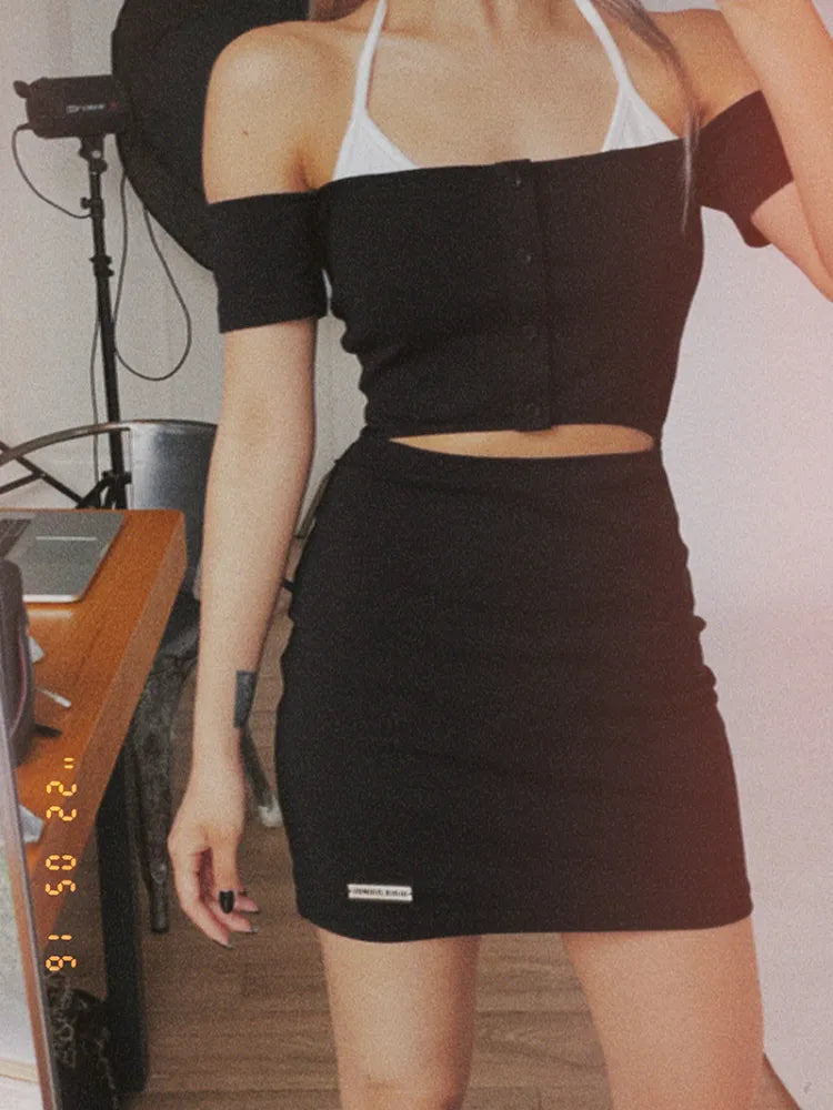 S Waist Dress Bust Halter Neck Cutout Black Clearance 67CM Size - for