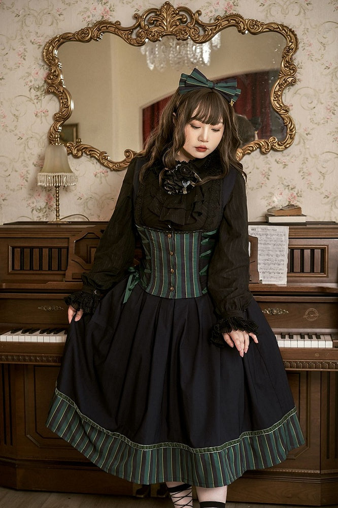 Blouse Gothic Collar / White Dark – Blue) Available Red High Colors Lolita Fabric 4 Washed in Suede (Black