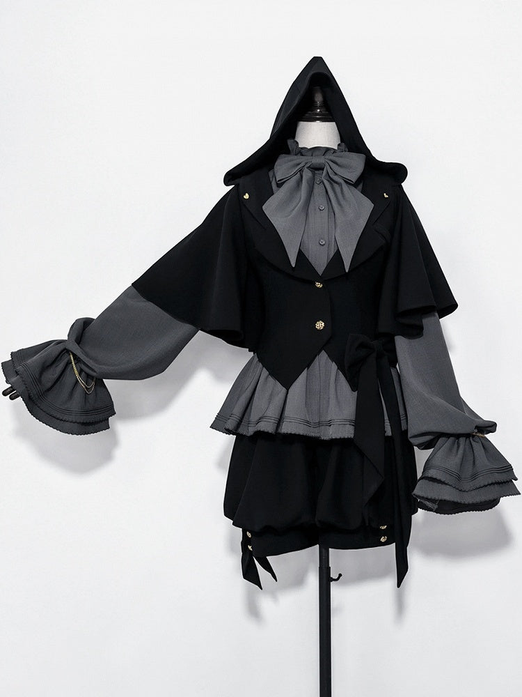 Ears Black Bunny Jacket Ouji Hood Oversized with Fashion