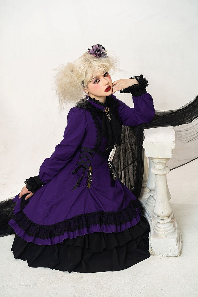 Lolita Collar Gothic with Petite Dress Ruffle