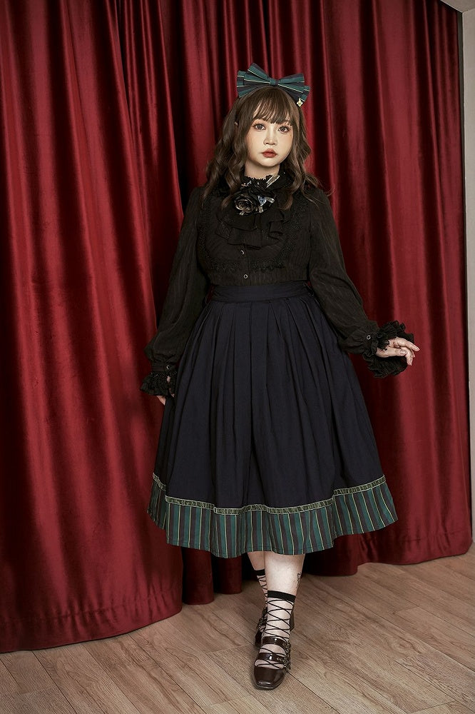 Blouse Gothic Collar / White Dark – Blue) Available Red High Colors Lolita Fabric 4 Washed in Suede (Black