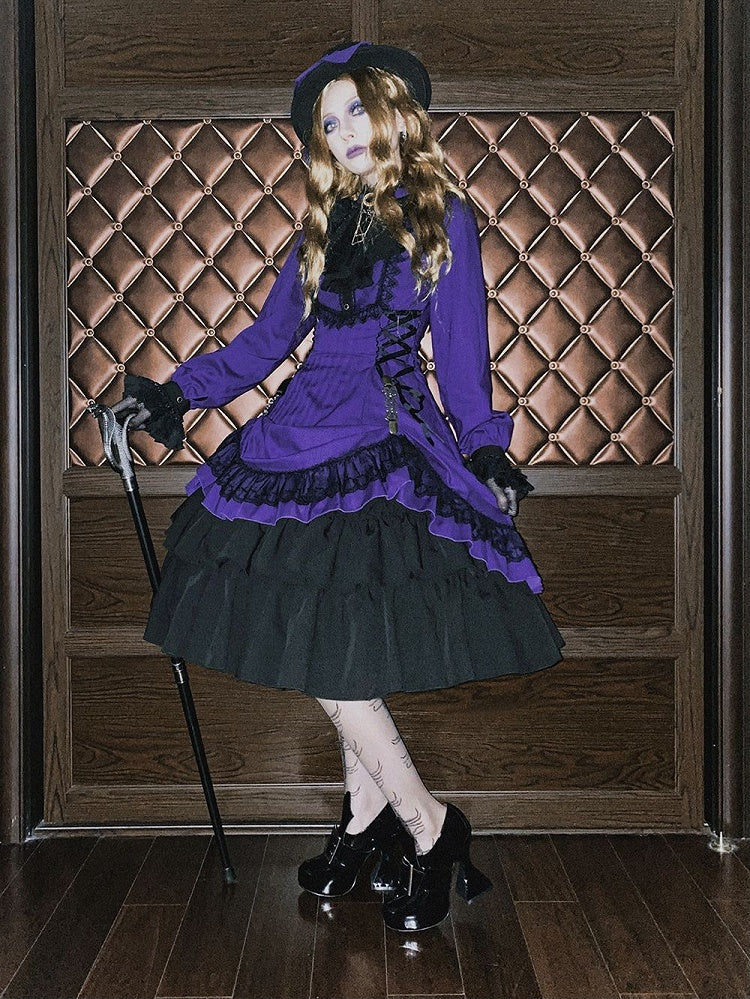Lolita Collar Gothic with Petite Dress Ruffle