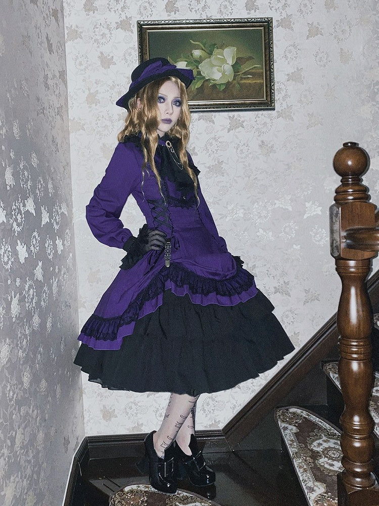 Lolita Collar Gothic with Petite Dress Ruffle