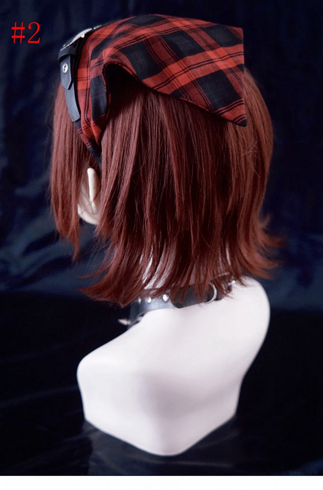 Scarf Pattern Handmade And Plaid Red Triangle KC Black