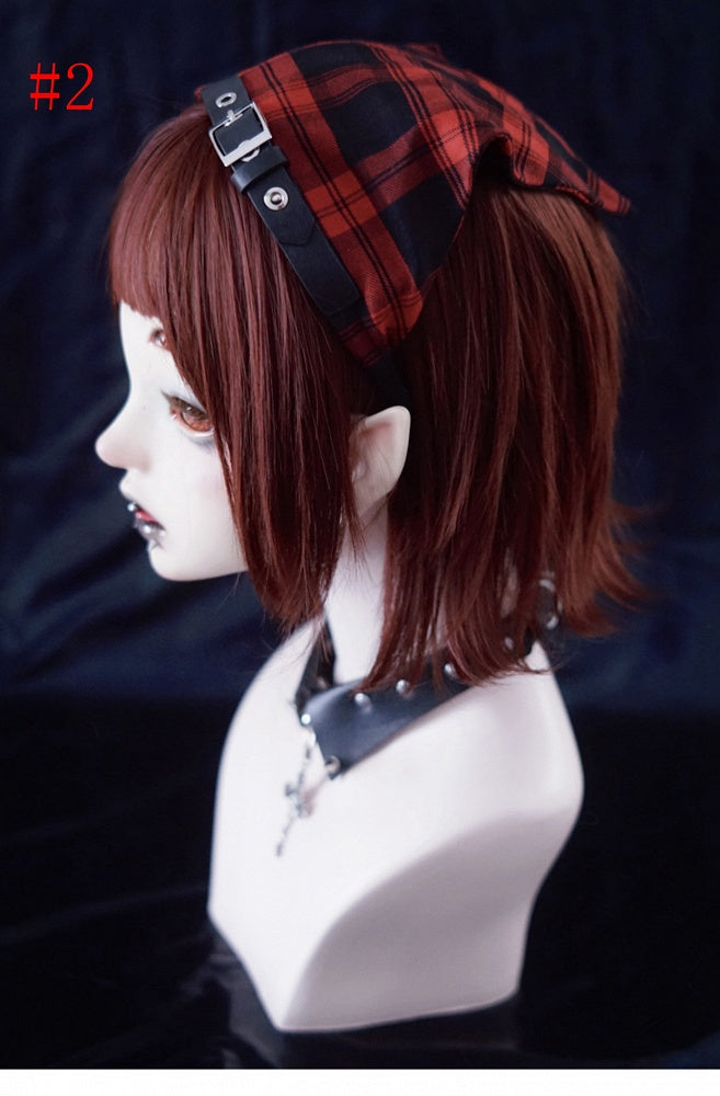 Scarf Pattern Handmade And Plaid Red Triangle KC Black