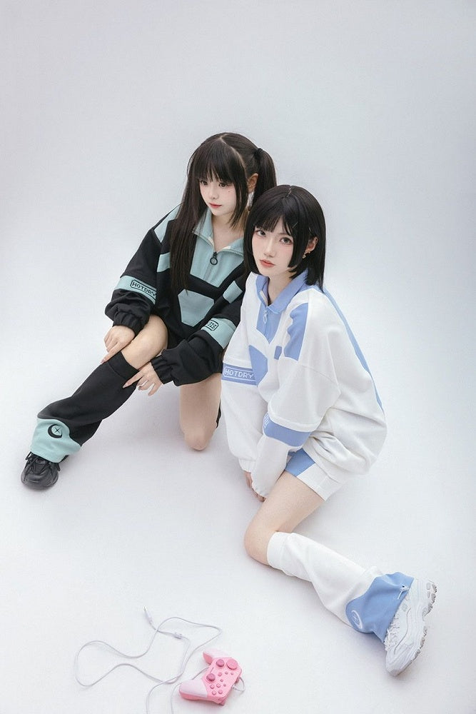 and Warmers Light Embroidery Moon White Tenshi Star Kaiwai Leg Blue