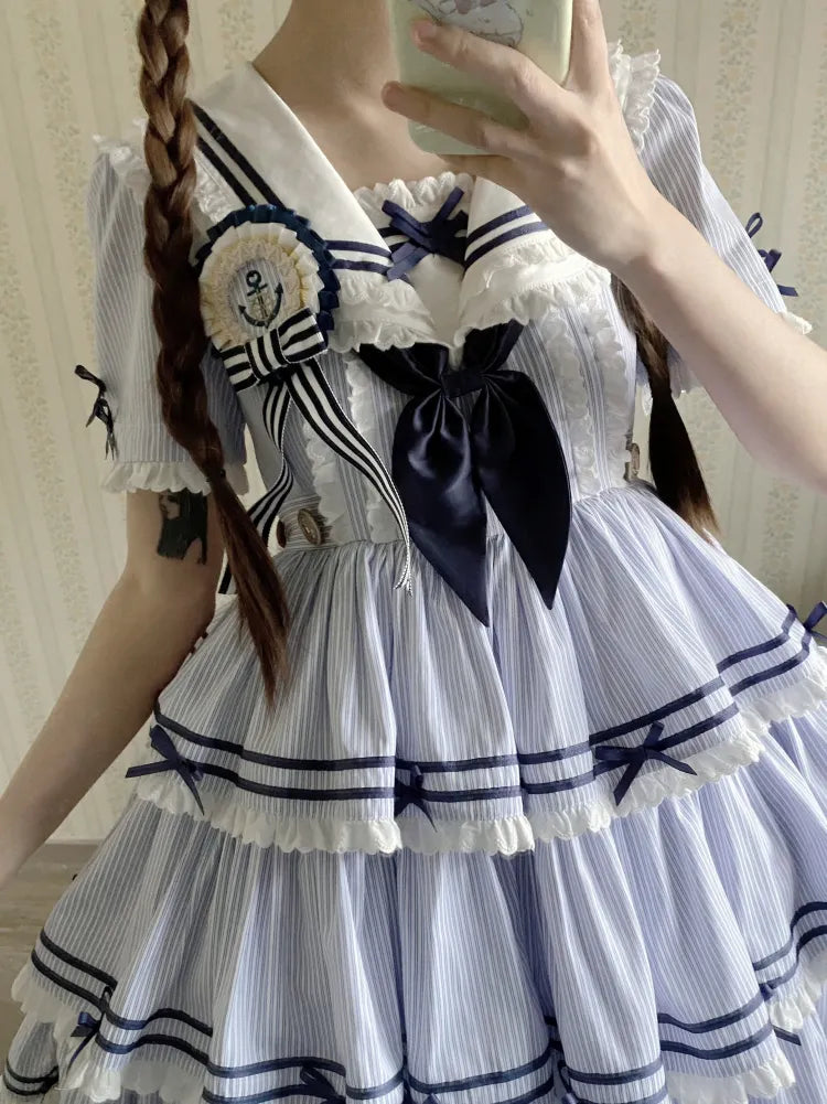 Lolita Anchor Badge Sailor Embroidery