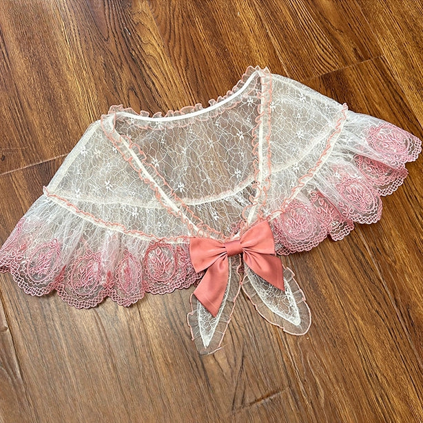 Rosa / Blau / Schwarz / Gold Schal Tulpensaum