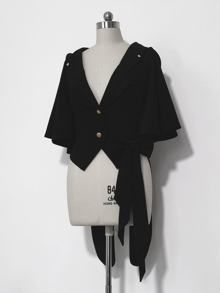 Ears Black Bunny Jacket Ouji Hood Oversized with Fashion