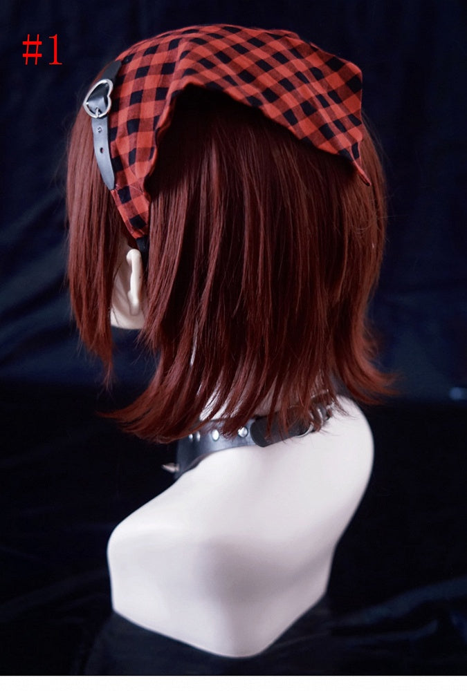 Scarf Pattern Handmade And Plaid Red Triangle KC Black