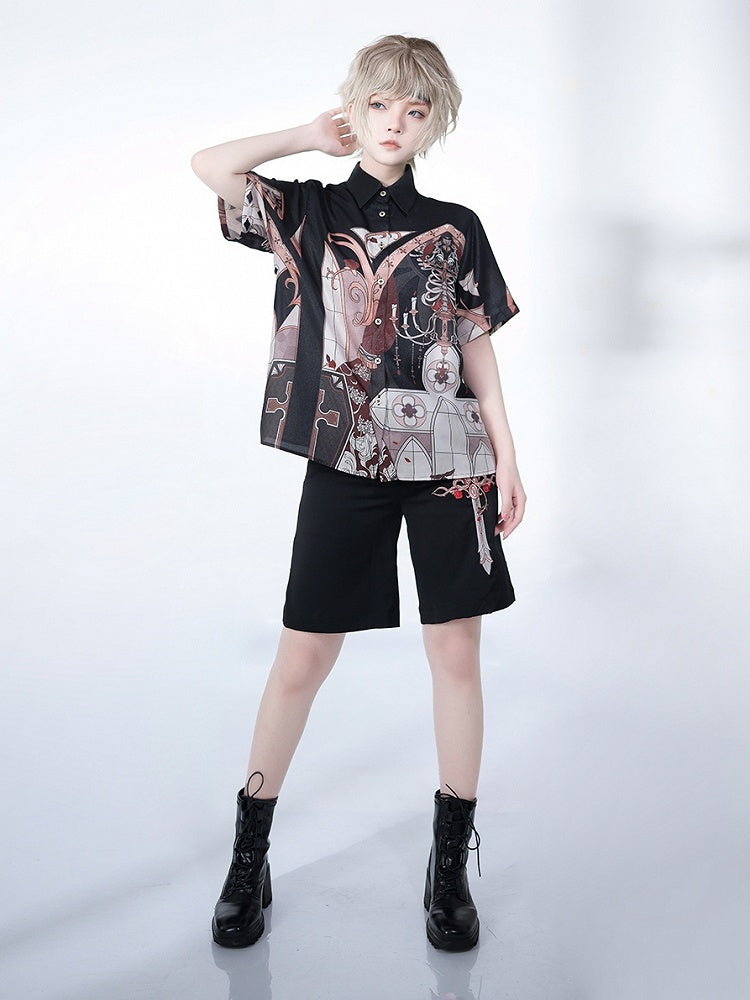 Command Night Shorts Ouji Cross Embroidery Thorn