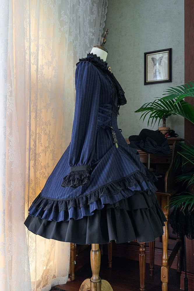 Lolita Collar Gothic with Petite Dress Ruffle