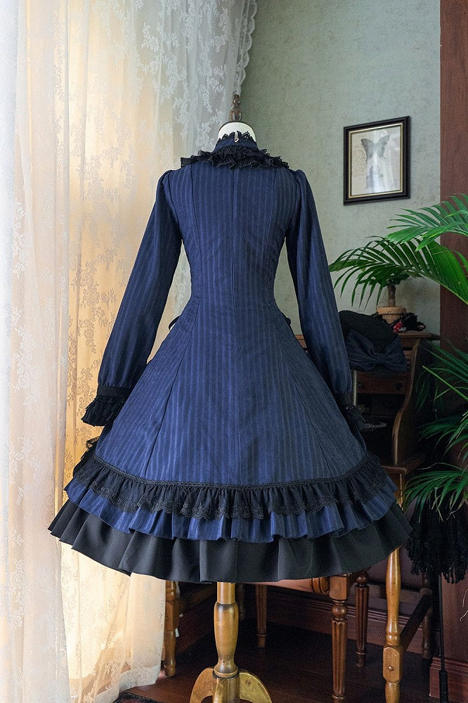 Lolita Collar Gothic with Petite Dress Ruffle