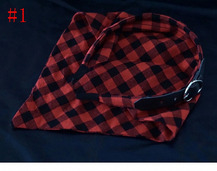Scarf Pattern Handmade And Plaid Red Triangle KC Black
