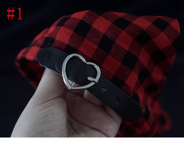 Scarf Pattern Handmade And Plaid Red Triangle KC Black