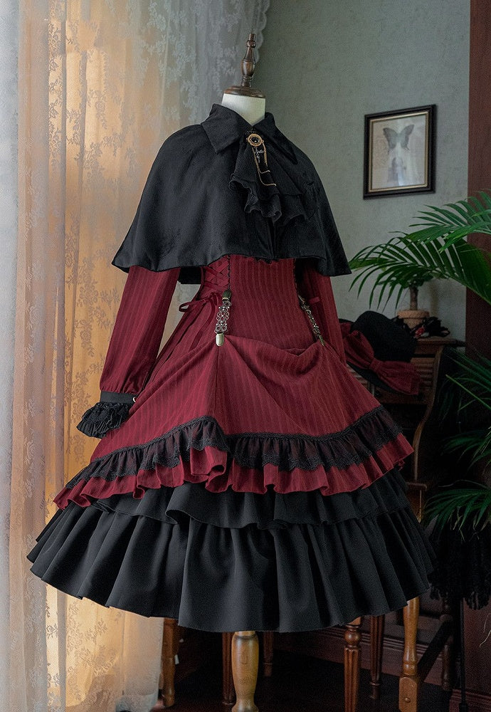 Lolita Collar Gothic with Petite Dress Ruffle