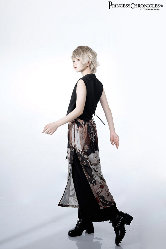 Cross Pants Cut Print Command Wide-leg Night
