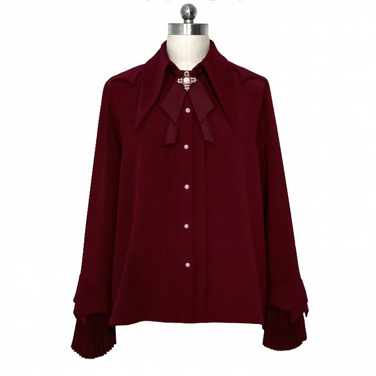 Spitz zulaufendes Ouji-Hemd mit rotem Kragen, Prinz