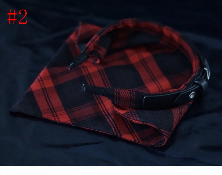 Scarf Pattern Handmade And Plaid Red Triangle KC Black