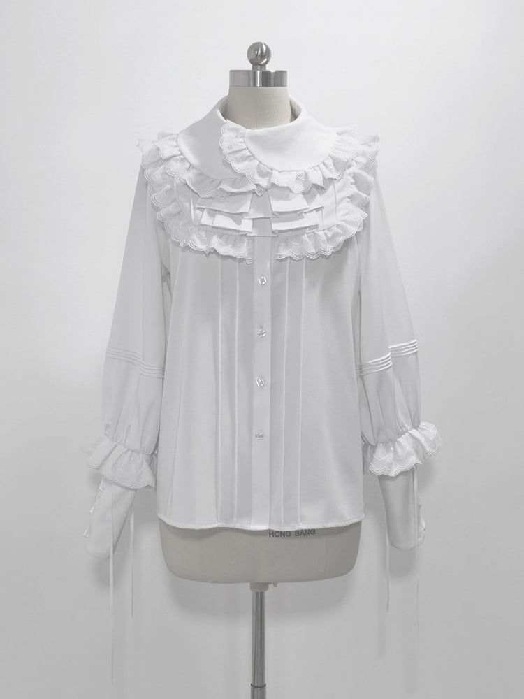 Ouji Bunny Theater Shirt White Cuffs Lace-up
