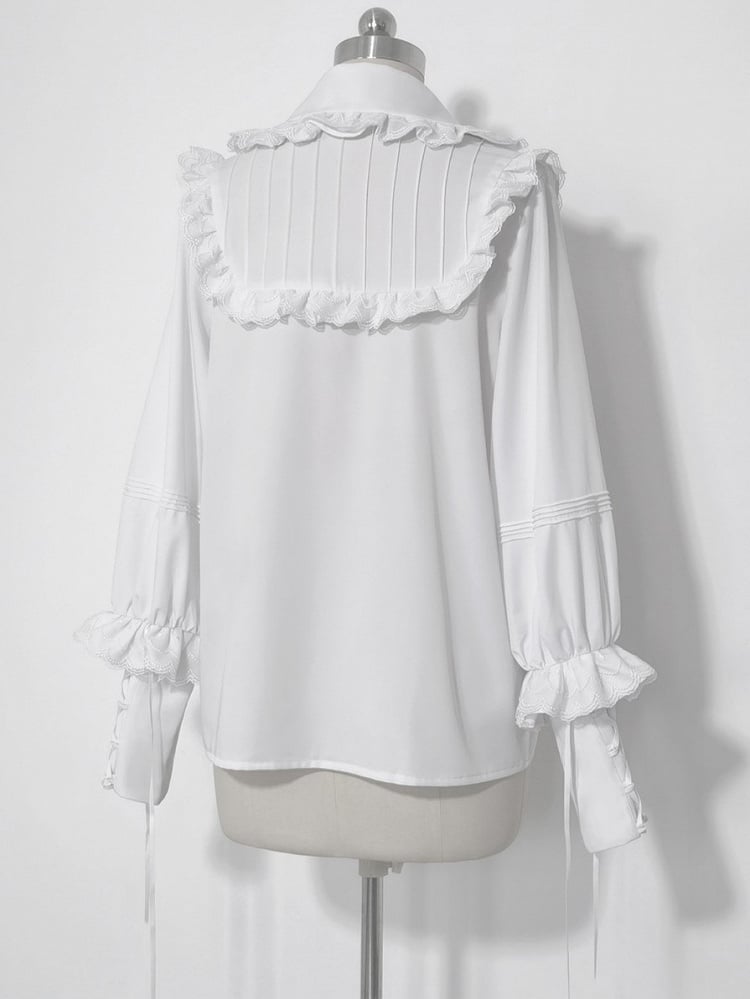 Ouji Bunny Theater Shirt White Cuffs Lace-up