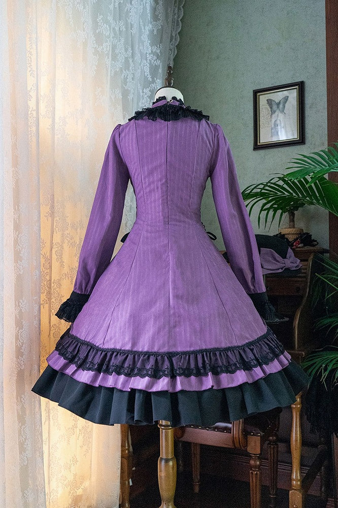 Lolita Collar Gothic with Petite Dress Ruffle