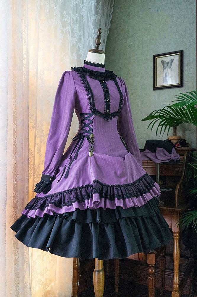 Lolita Collar Gothic with Petite Dress Ruffle