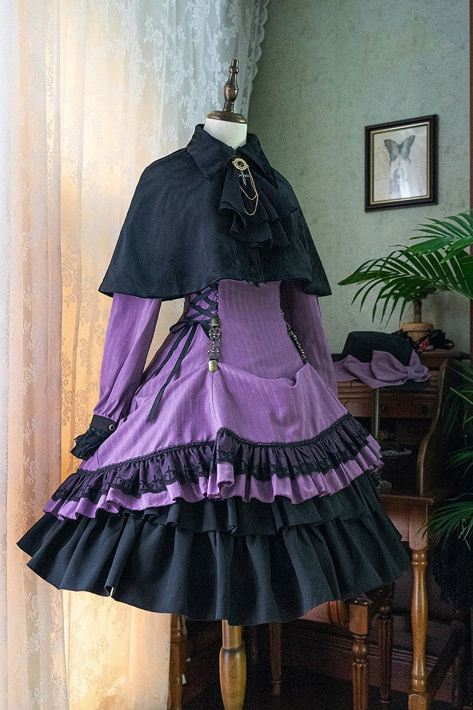 Lolita Collar Gothic with Petite Dress Ruffle