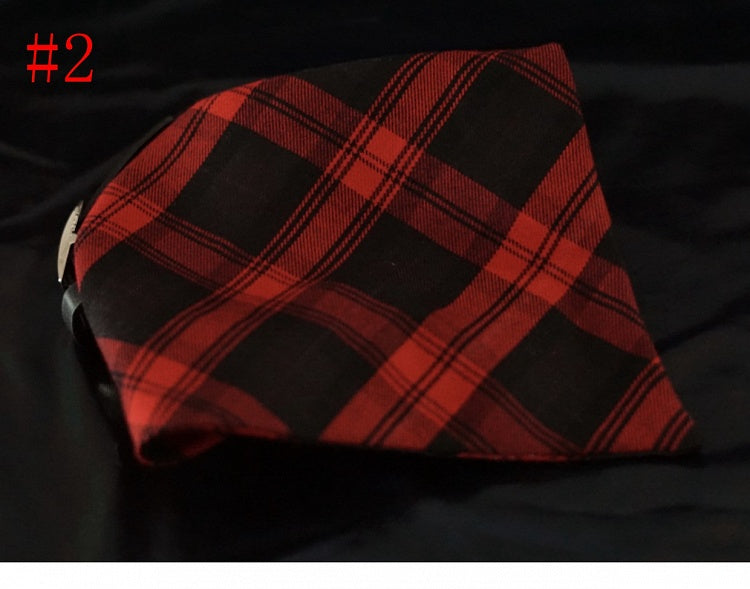 Scarf Pattern Handmade And Plaid Red Triangle KC Black
