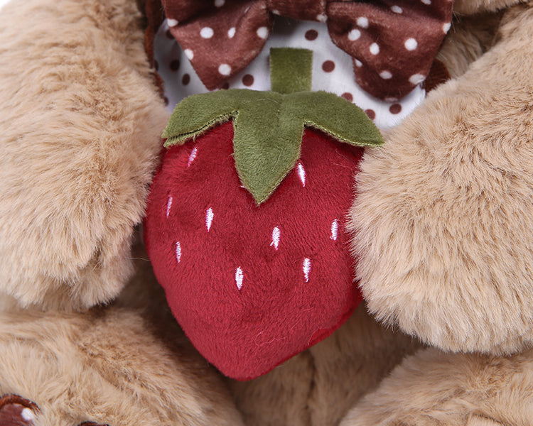Strawberry Bag Bear White/Black/Coffee/Pink Plush