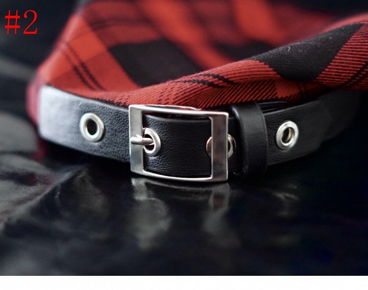 Scarf Pattern Handmade And Plaid Red Triangle KC Black